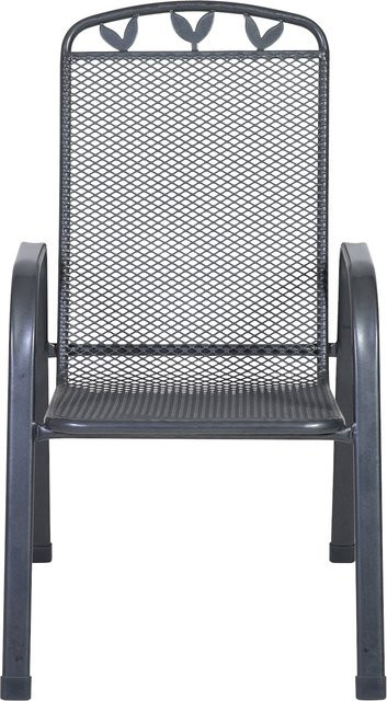6-teiliges Stapelsessel-Set von greemotion in Grau mit Stahlrahmen und kunststoffummantelter Oberfläche - Bild 1