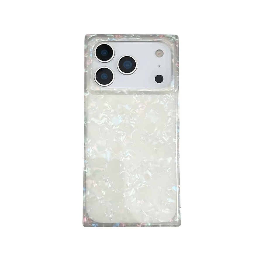 Glänzende iPhone Handyhülle mit Muschelmuster in Multicolour und Weiß für Apple iPhone 17, 16, 15, 14, 13 Pro Max - Bild 6