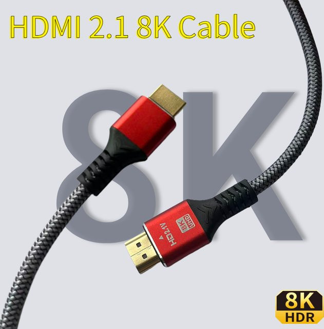 8K HDTV 2.1 HDMI Kabel 48Gbps mit eARC und Dolby Vision in Rot, kompatibel mit Xiaomi TV Box und PS5 - Bild 1
