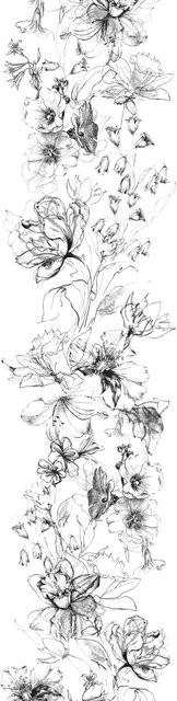 Marburg Vliestapete Blumen Crushed-Optik Modern Schwarz B: 70 cm, L: 270 cm - Bild 1