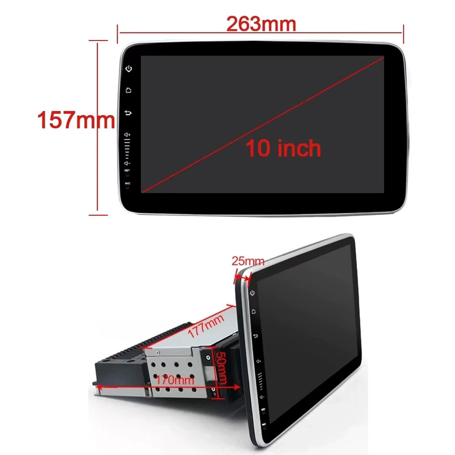 FengShiDa Universal Drehbares Autoradio mit Android 16, 10,1 Zoll Multimedia-Player inklusive Carplay, GPS-Navigation, Bluetooth und WIFI in Schwarz - Bild 6