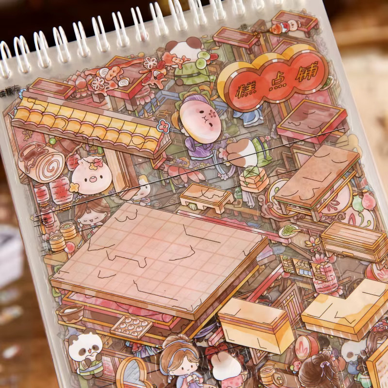 Kawaii 3D Cartoon Miniatur-Szenen Stickerbuch, 20-teiliges Set - Bild 4