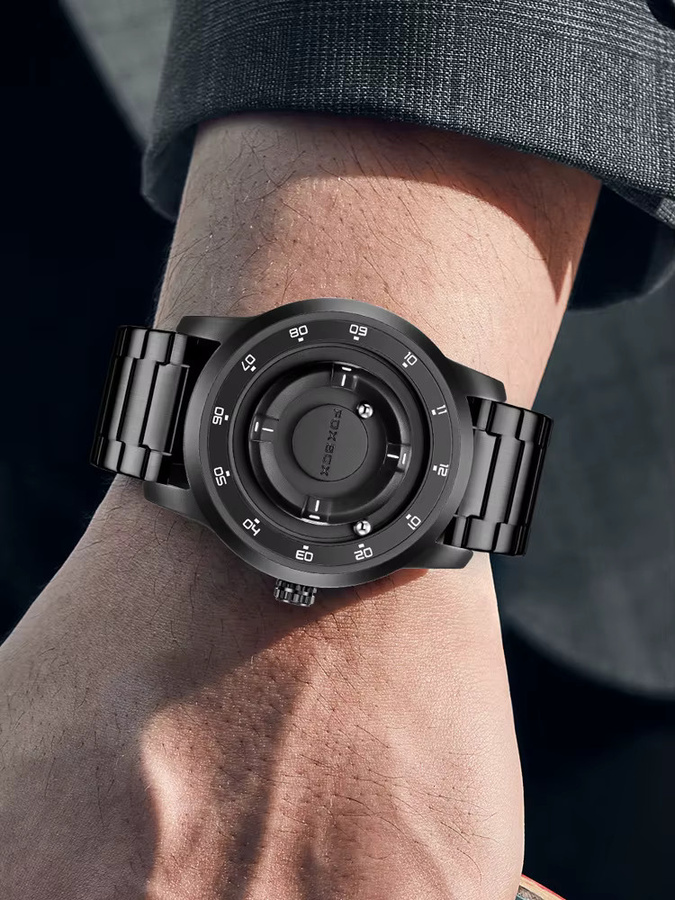 FOXOBOX Armbanduhr, Quarz, Leder, Schwarz, Herren - Bild 7