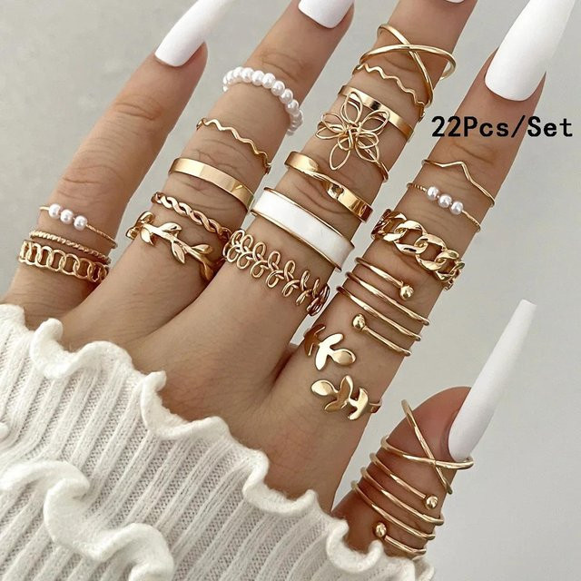 DAIPAN Knöchelringe Set, 28-teilig, Kristall, Herz, Damen - Bild 1