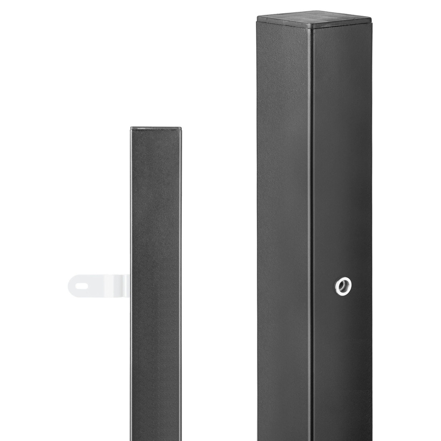 Chaussee Zaun-Endpfosten aus Aluminium in Schwarz Matt, B/T/H: 5,1 x 5,1 x 150 cm - Bild 2