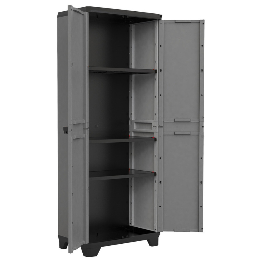 Keter Kunststoffschrank Stilo in Grau mit Regalböden und Schloss, B/H/T: 68 x 173 x 39 cm - Bild 4