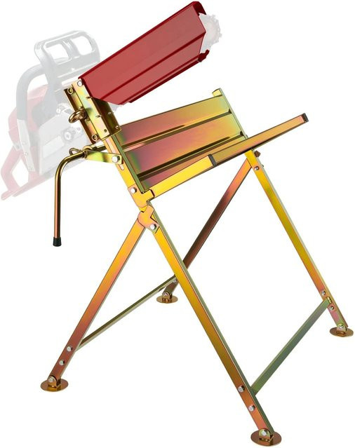 Wiltec Sägebock mit Kettensägenhalter aus Stahl, zusammenklappbar, rot/mehrfarbig, B/T/H: 120 x 96 x 88 cm - Bild 1