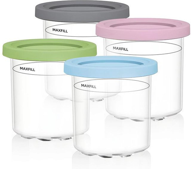 Monoclecty Eisbecher Pint mit Deckel für Creami Pints, 4er Set, bunt - Bild 1