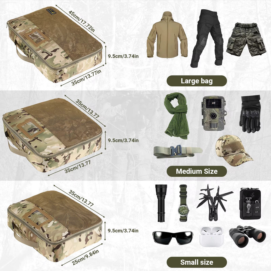 VOTAGOO Taktische Packwürfel 6er-Pack in Multicolour für Outdoor-Organisation und Reiseorganisation - Bild 2