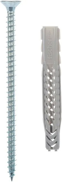 Fischer Universaldübel UX aus Nylon mit Schraube, Durchmesser: 6 mm, Länge: 50 mm, 10 Stück - Bild 1