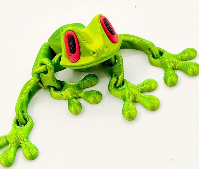 BC Pet Supplies Froschfiguren als 3D-Druck Spielzeug mit magnetischen beweglichen Gelenken in Grün, Höhe: 12 cm - Bild 1
