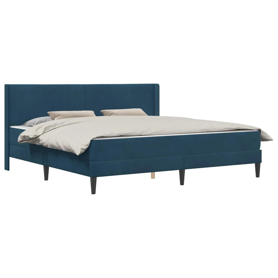 vidaXL Bettrahmen aus Samt in Blau, B/T/H: 180 x 200 x 184 cm - Bild 2