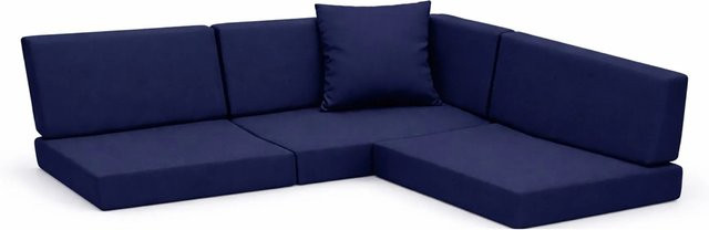Setgarden Palettenkissen 8er Set für Outdoor mit Sitzkissen und Rückenkissen in Marine Blau, Sitzkissen B: 120 cm, T: 60 cm, H: 10 cm und Rückenkissen B: 120 cm, T: 40 cm, H: 10 cm - Bild 1