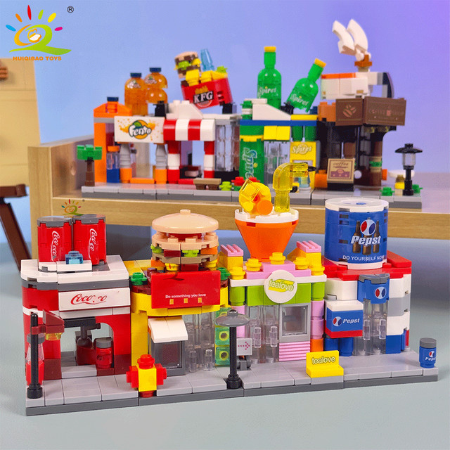 HUIQIBAO Stadt Street View Mini Bausteine, Stadt, Puzzle Spielzeug - Bild 1