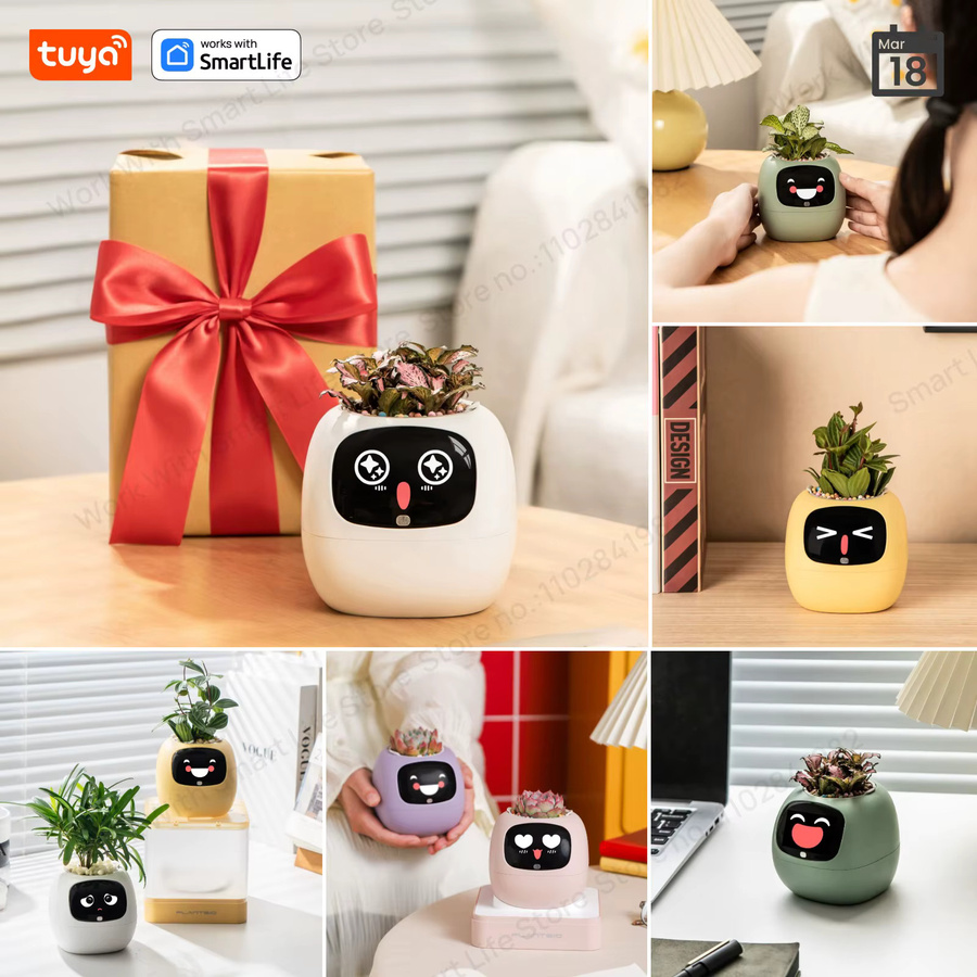 Tuya Ivy Gen 2 Intelligenter Pflanzenroboter in Weiß mit über 100 Emojis - Bild 5