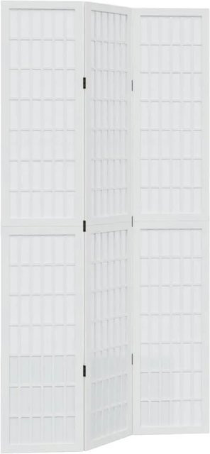 vidaXL 3-teiliger Raumteiler aus Massivholz Paulownia in Weiß mit geometrischem Design, Höhe: 220 cm, Breite: 110 cm - Bild 1