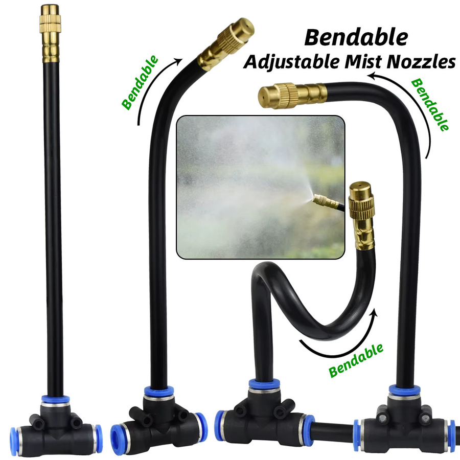 SPRYCLE Terrassennebel-Kühlsystem DIY Set mit 8-mm-Schlauch und Sprühgerät in Schwarz für Garten und Bewässerung - Bild 3