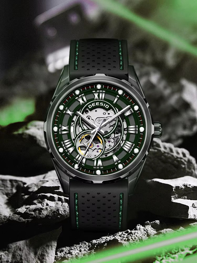 Deesio Armbanduhr, Automatik, Edelstahl, Grün, Herren - Bild 6