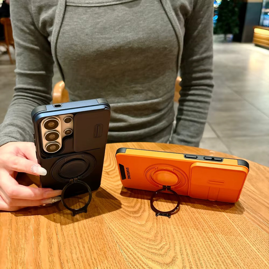 Stoßfeste Samsung Schutzhülle mit magnetischem Kamera-Schutz und Ständer in Purple für Samsung Galaxy S25 S26 Ultra Edge S25FE A56 A36 A26 A17 - Bild 4