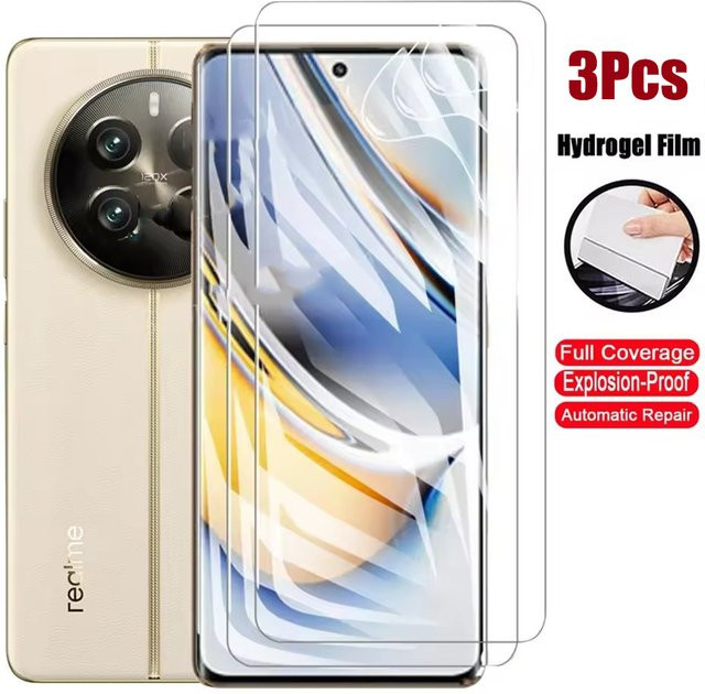 3er-Set Hydrogel-Displayschutzfolien für Realme V30 V30t V50 V70S V60s V60 Pro, Vollabdeckung, transparent - Bild 1