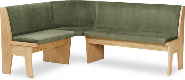 Eckbank Mondo Belvano in Wild Oak mit grünem Stoffbezug, B/T/H: 246 x 155 x 58 cm - Bild 1