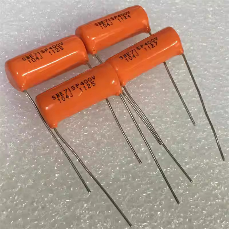 Sprague Film Kondensator 0,1 uF/400 V 104J SBE CDE 715P Hi-Fi Audio 5% Orange, 10er Set - Bild 2