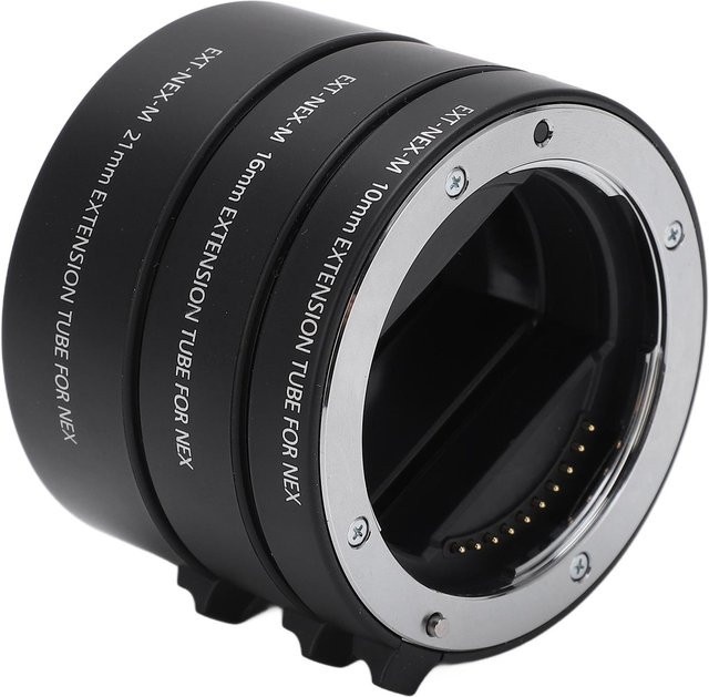Sony E-Mount Autofokus-Makro-Verlängerungsrohr-Adapterring Set in Schwarz (10 mm, 16 mm, 21 mm) - Bild 1