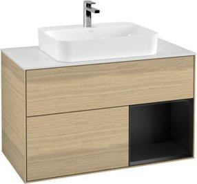 V&B Waschtischunterschrank Finion 100 Wandbeleuchtung in Weiß lackiert B/T/H: 100 x 50,1 x 50,1 cm - Bild 1