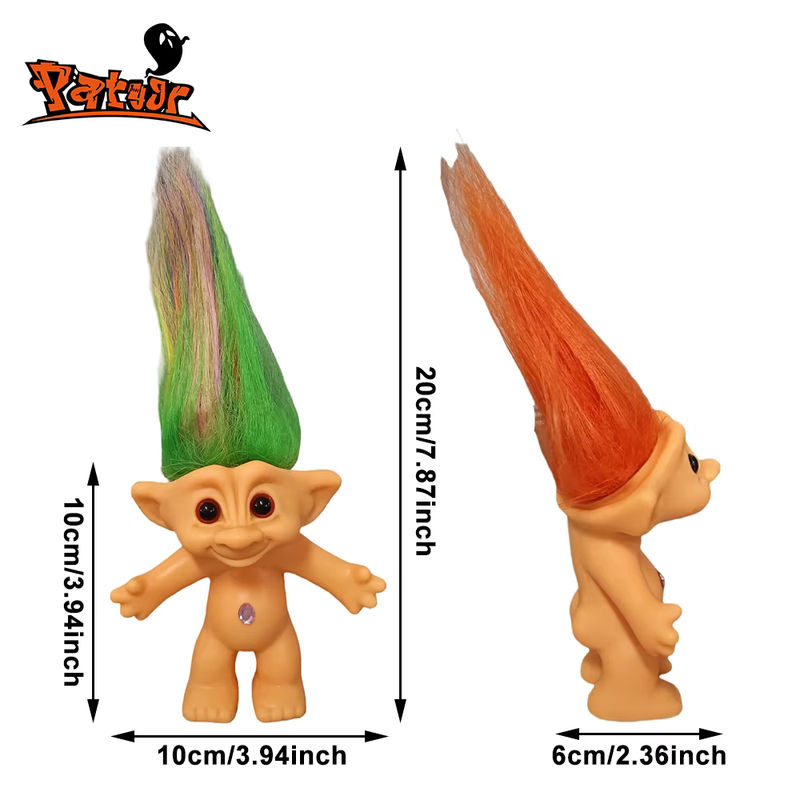 Lucky Troll Dolls Vintage Sammlerfiguren aus Kunststoff in Mehrfarbig für Desktop-Dekoration und Nostalgie-Liebhaber - Bild 4