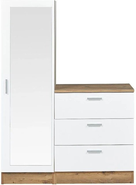 Vente-unique Kommode Vitorio in Naturfarben Hell und Weiß, B/T/H: 100 x 47 x 140 cm - Bild 1