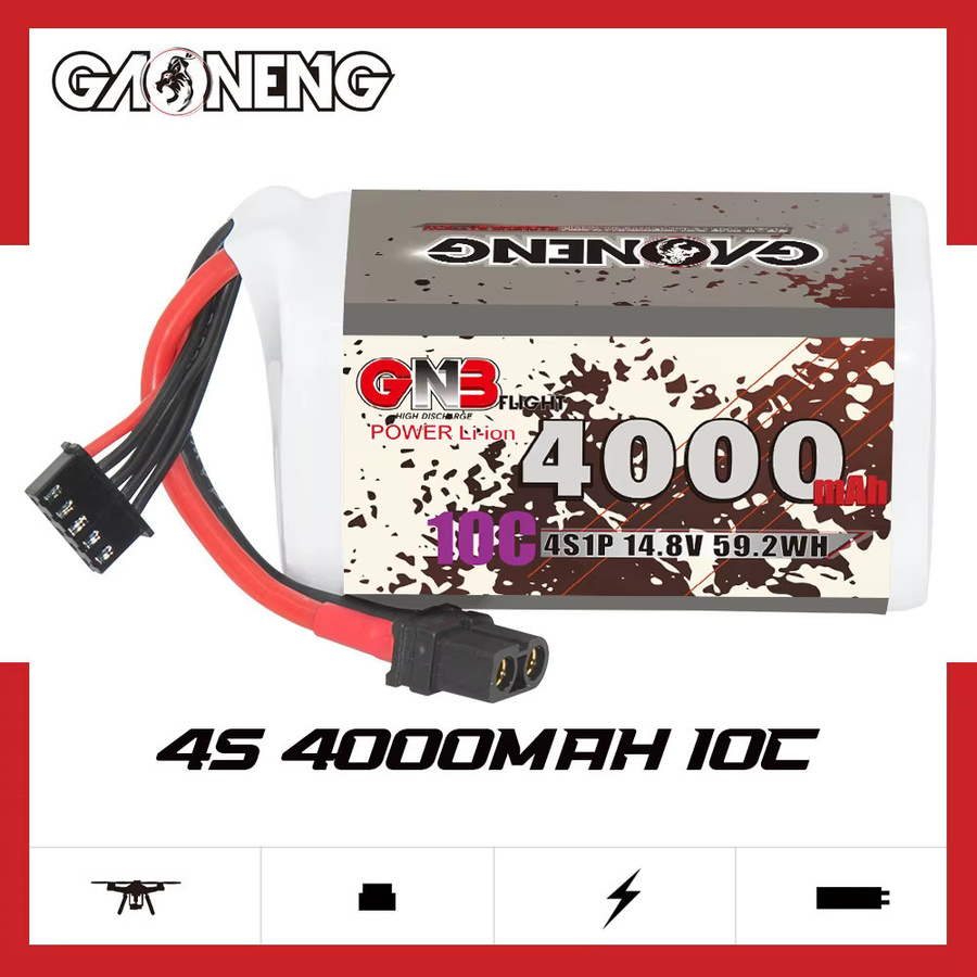 GNB Li-Ion Batterie 4000 mAh 4S 14,8 V mit XT60 Stecker für FPV Drohnen und RC Modelle in Weiß - Bild 2