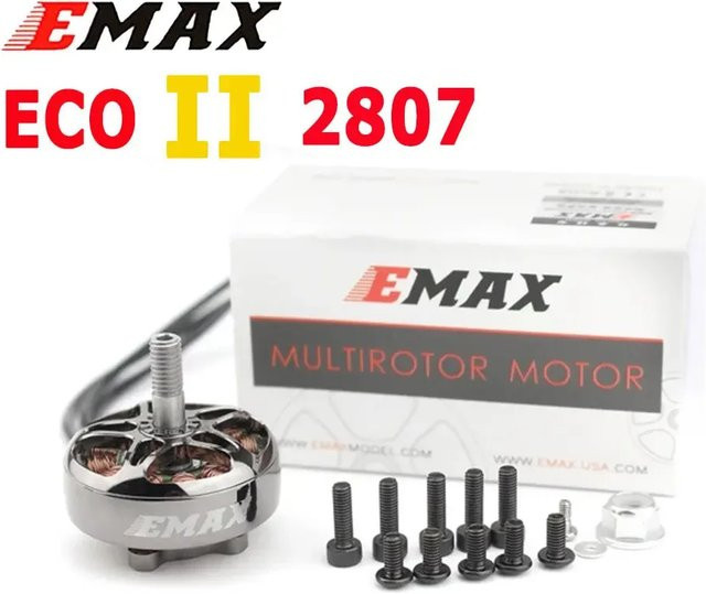 EMAX ECOII Serie 2807 6S 1300KV Bürstenloser Motor für 7 Zoll FPV Racing Drohnen, 4er-Set, Silber - Bild 1