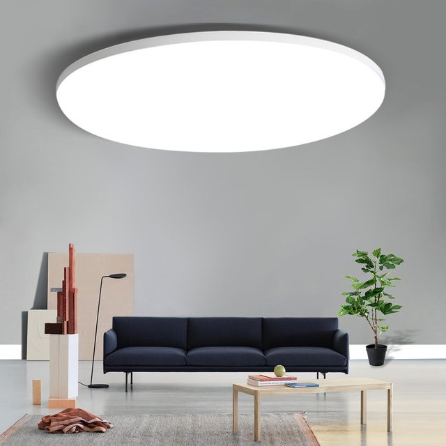 Moderne runde LED-Deckenleuchte von PARKSON in Weiß für dein Wohnzimmer - Bild 1