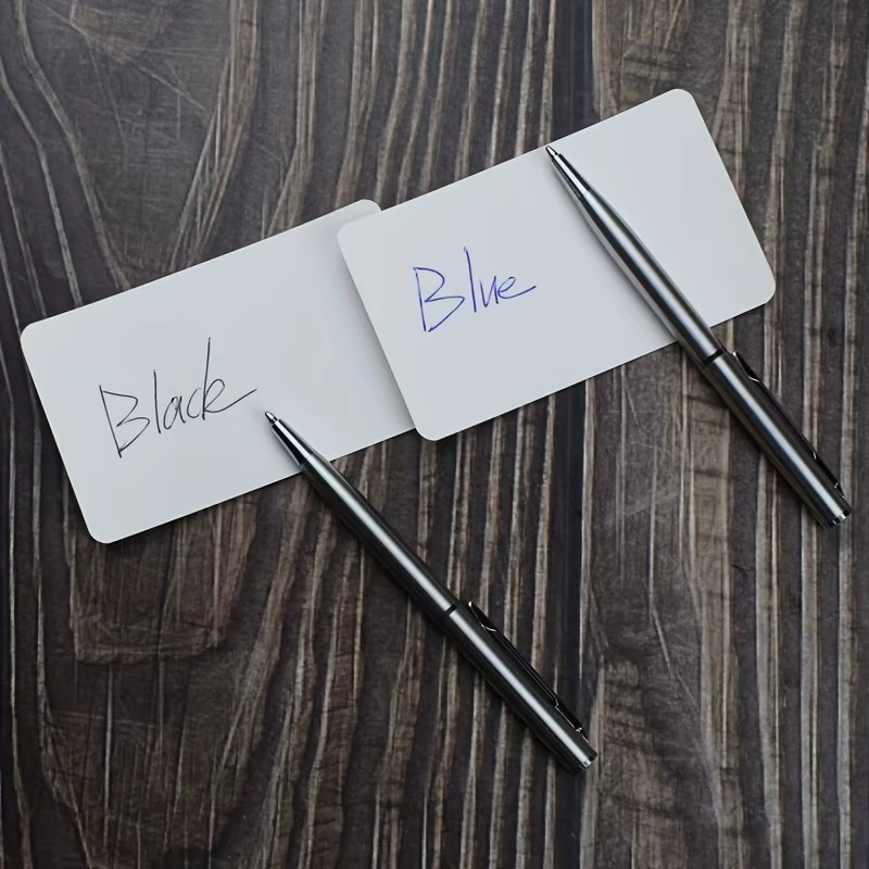 Taschen-Kugelschreiber aus Edelstahl mit blauer Tinte, Mini-Metallkugelschreiber in Silber für Büro und Schule - Bild 2
