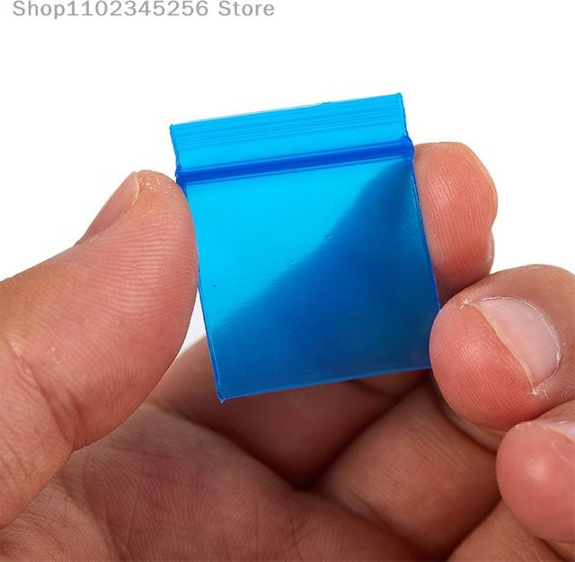 100 Stück Mehrfarbige Mini-Druckverschlussbeutel aus Kunststoff in Blau und Multicolour - Bild 1