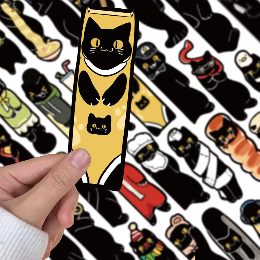 30 Stück dekorative Lesezeichen mit schwarzer Katze aus Papier für Studenten und Bücher - Bild 2