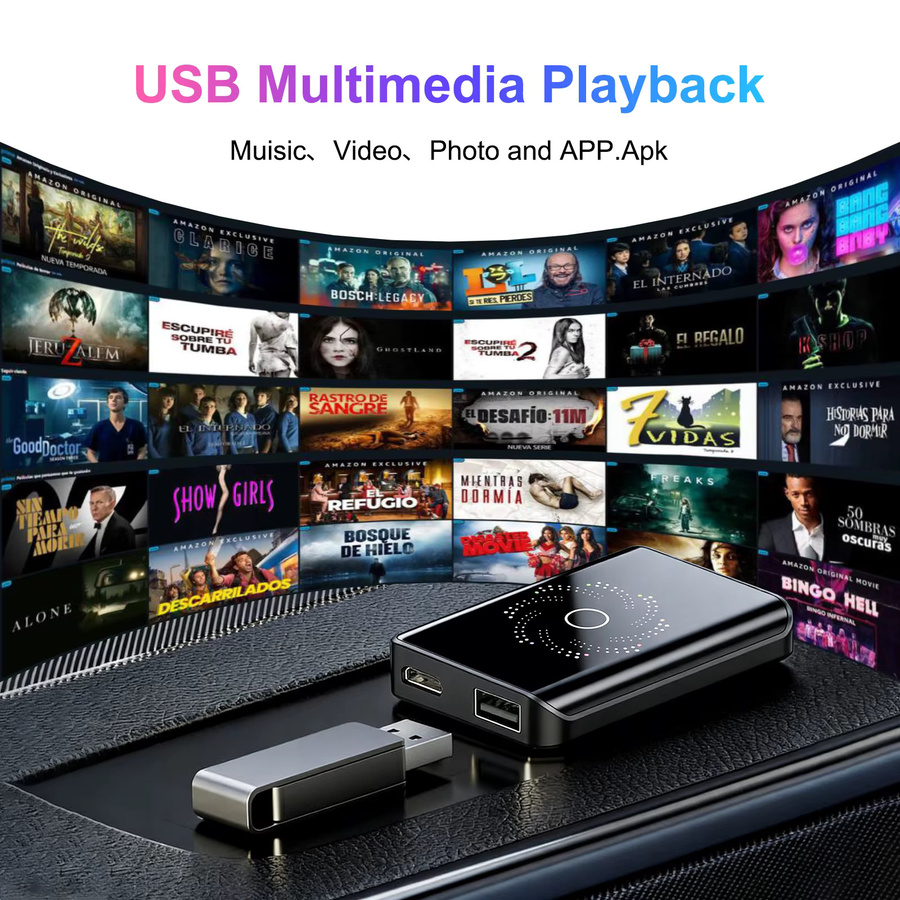 EzoneTronics 2026 Auto AI Box 4-in-1 Kabelloser CarPlay und Android Auto Adapter mit Android TV Box für YouTube und Netflix, Schwarz - Bild 4