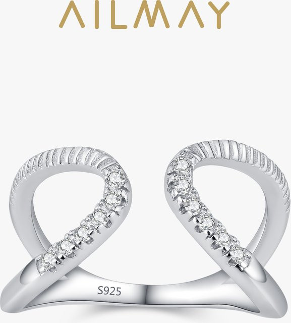 Ailmay Fingerring 925 Silber, Zirkonia, Damen - Bild 1