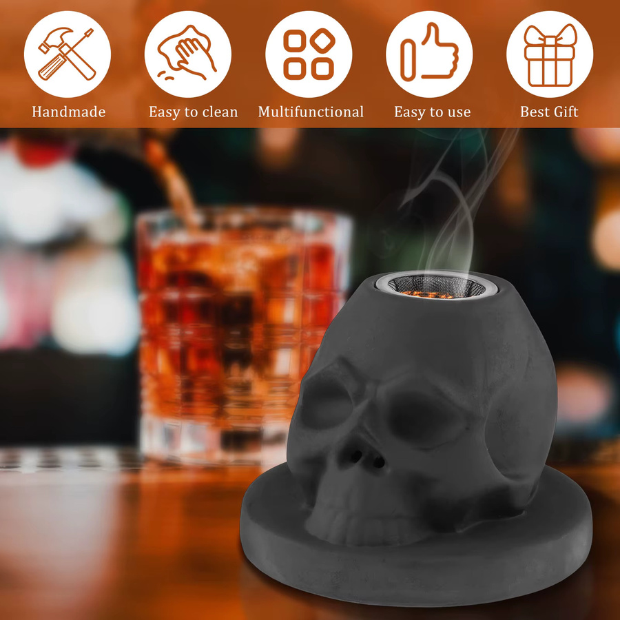Keramik Cocktail Raucher Kit in Schwarz für Whisky, Wein und Bourbon - Bild 3