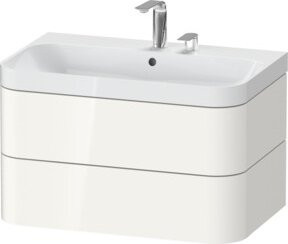 Duravit Möbelwaschtisch Happy D.2 Plus in Weiß hochglanz mit 2 Schubkästen und 2 Halterungen, B/T/H: 77,5 x 49 x 48 cm - Bild 1