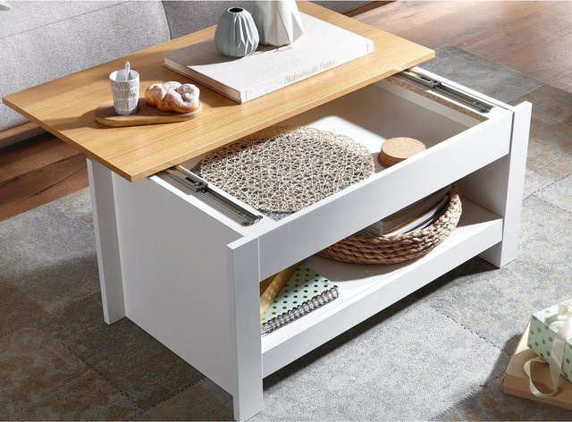 Couchtisch FineBuy modern in Weiß mit Stauraum B/T/H: 85 x 47 x 45 cm - Bild 1