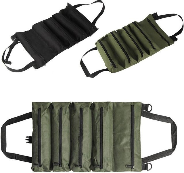 Professionelle Multi-Werkzeugtasche als aufrollbarer Organizer für kleine Werkzeuge in Grün, B/T/H: 47,0 x 28,0 x 0 cm - Bild 1