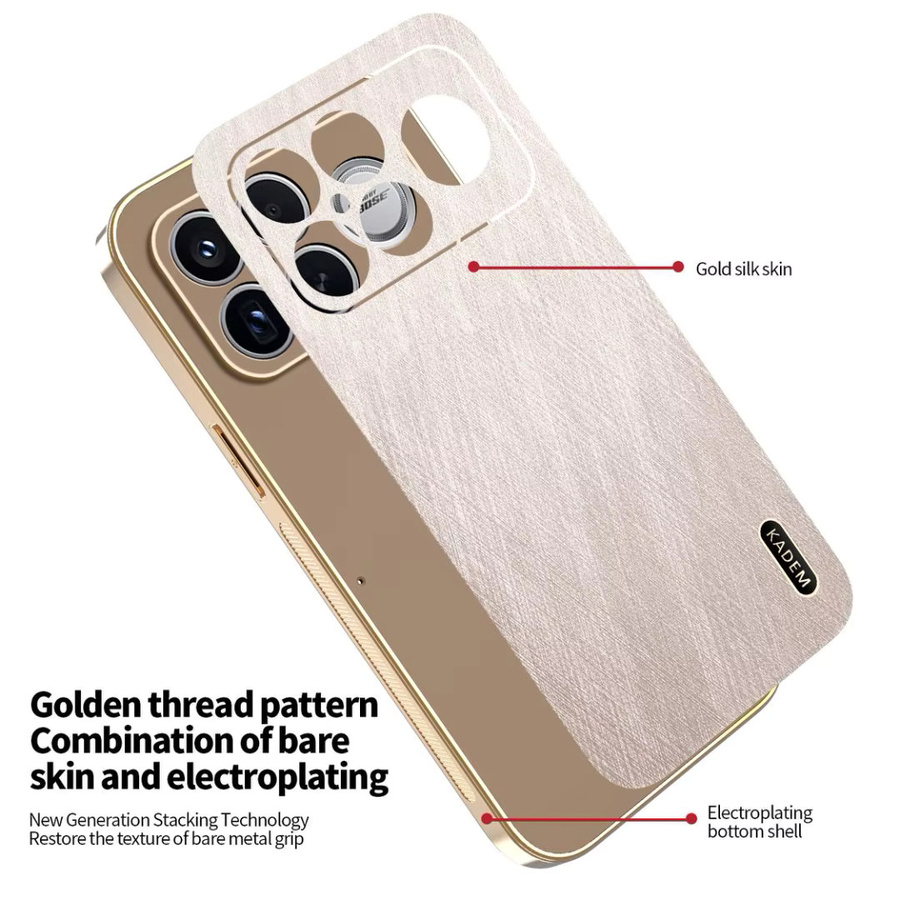 Stoßfeste Leder-Schutzhülle in Gold für Xiaomi Poco F8 Pro, Xiaomi Poco F8 Ultra und Redmi K90 Pro Max 5G - Bild 3