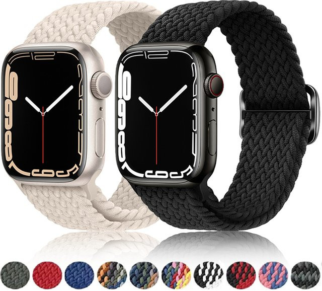 HUBANDE Uhrenarmband, elastisch geflochten, Textil, Schwarz, Unisex - Bild 1