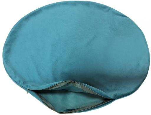 Runder Kissenbezug von yuhangdei in Blau und Türkis aus Plüsch mit unsichtbarem Reißverschluss - Bild 1