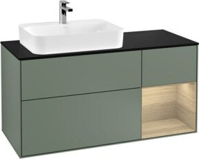 V&B Finion Waschtischunterschrank mit LED-Wandbeleuchtung in Eiche, Breite: 120 cm - Bild 1