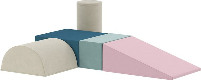 AIYAPLAY Schaumstoff Bausteine 5-teiliges Set Bunt mit Samtoptik - Bild 1