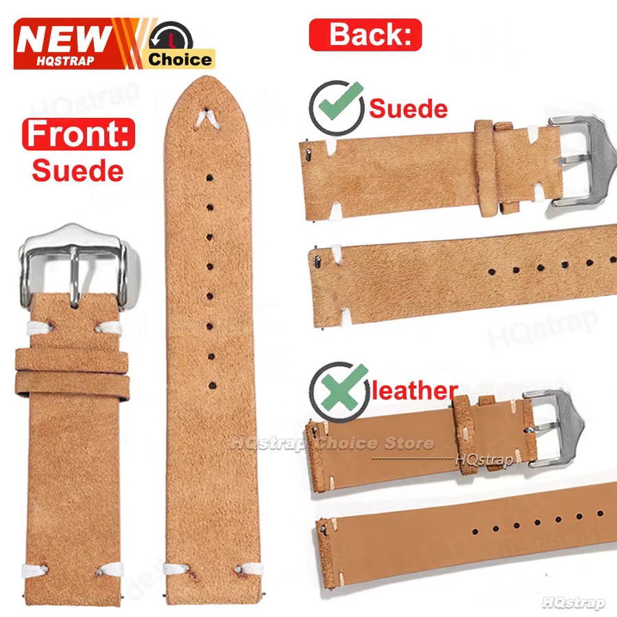 HQstrap Uhrenarmband Leder, Vintage, 20 mm, 22 mm - Bild 2