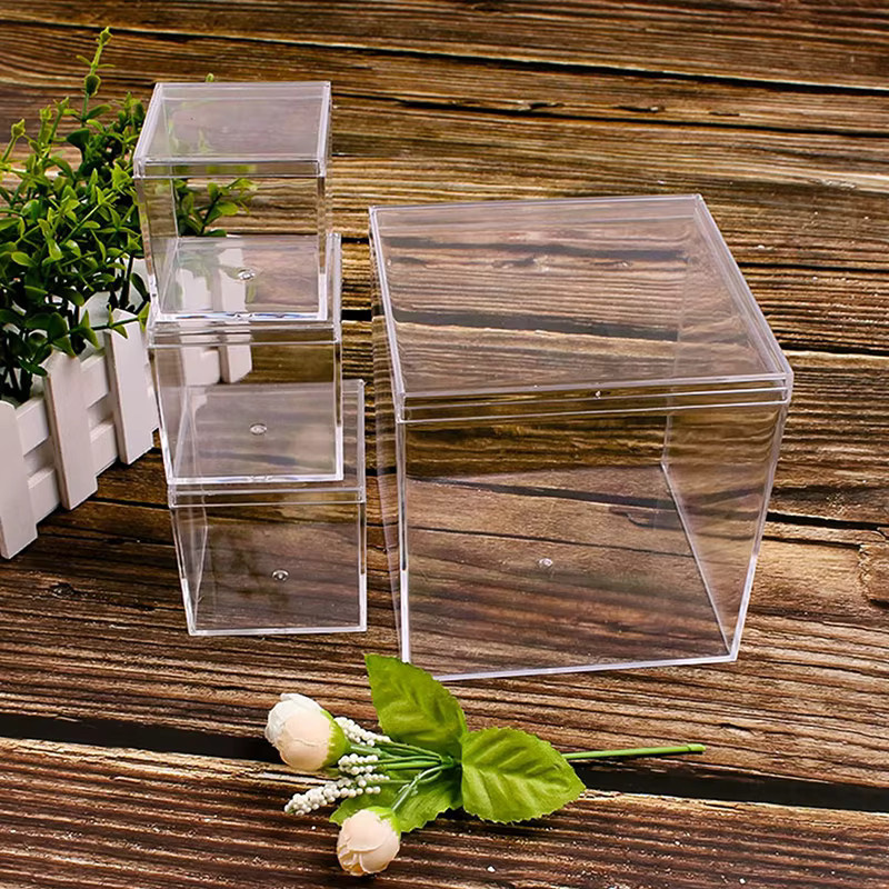 Transparente Acryl-Aufbewahrungsbox mit Abdeckung aus Kunststoff für Lebensmittel und Süßigkeiten - Bild 1