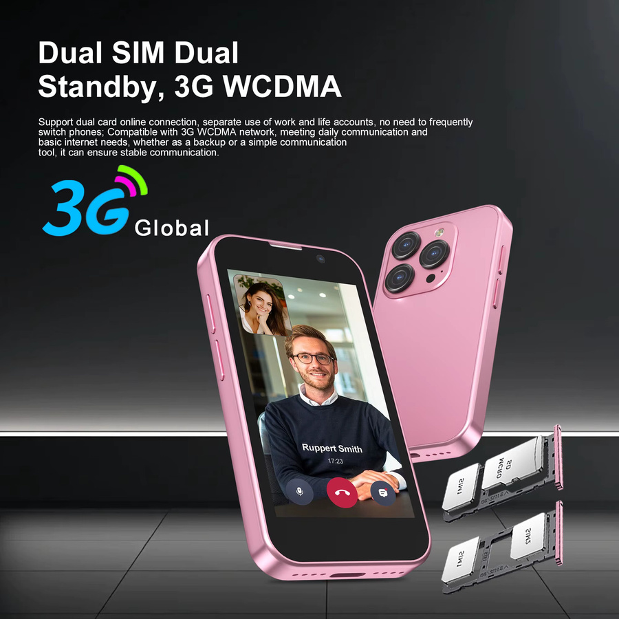 SERVO 3G WCDMA Mini Smartphone in Pink mit Android-System, 2GB RAM, 16GB ROM, 3,0 Zoll Display und Gesichtserkennung - Bild 6